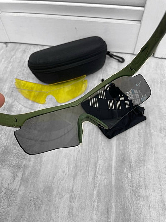 Тактичні очки із змінними лінзами (жовті, чорні та прозорі) Київ - изображение 2