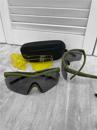Тактичні очки із змінними лінзами (жовті, чорні та прозорі) Київ - изображение 5