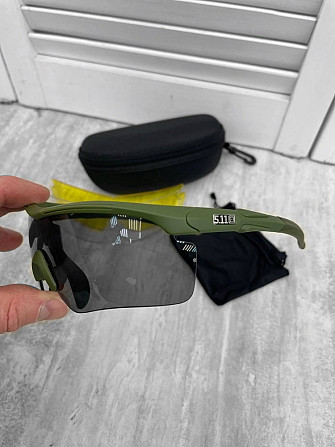 Тактичні очки із змінними лінзами (жовті, чорні та прозорі) Київ - зображення 4