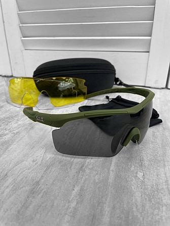 Тактичні очки із змінними лінзами (жовті, чорні та прозорі) Київ - зображення 1