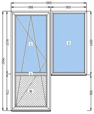 Балконний блок (фурнітура AXOR) 2500х1900х900  - изображение 2