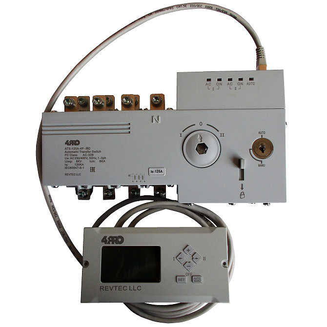 ATS-125A-4P-iRC Інтел. пристрій автоматичного введення резерву (АВР), 125A, 230/400V, 50Гц, 1-3 фази Київ - obraz 1