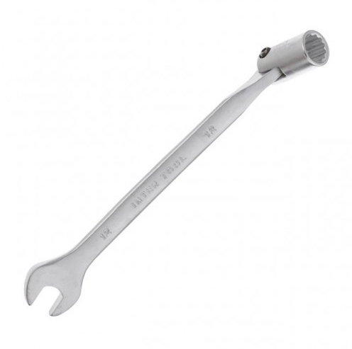 Ключ ріжково-накидний шарнірний 12 мм, CrV, покриття сатин-хром INTERTOOL XT-1412 Кропивницький - изображение 1