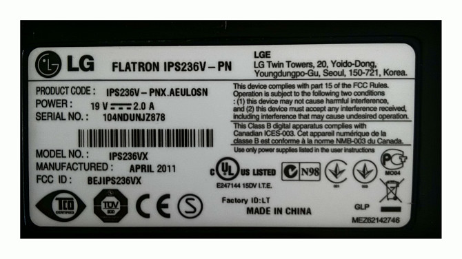 Компьютерний Дисплей Монітор 23" Display PC Flatron FullHD 1980p LG Electron Model IPS236V-PN 60 Hz Луцьк - изображение 5