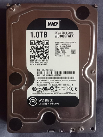 Продам жорсткий диск Western Digital Black 1TB 7200rpm 64MB WDC WD1002FAEX Київ - зображення 1
