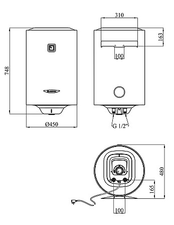 Бойлер Ariston PRO1 R 80V 1, 5K PL DRY. Харків - зображення 5