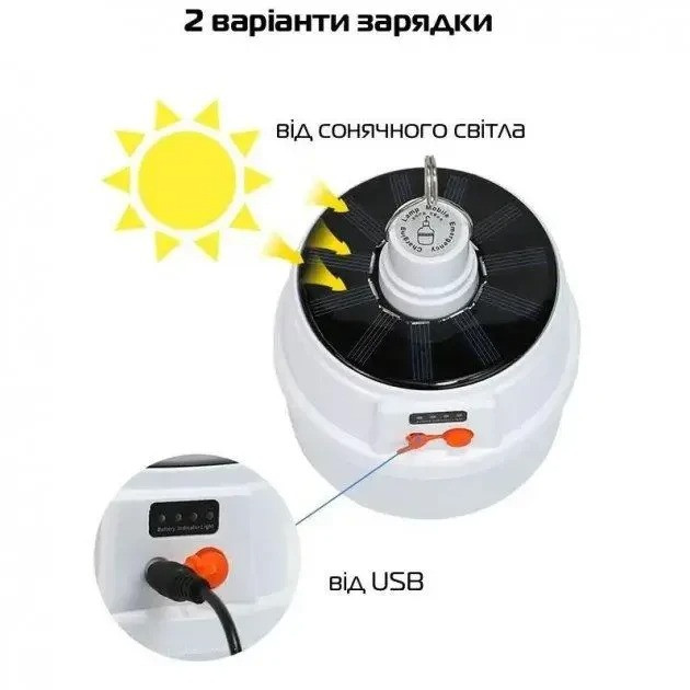 Набор освещения: Фонарь Powerbank Диодная лампа с солнечной панелью, ноч. "Новогодняя елка" в колбе Іршанськ - изображение 3