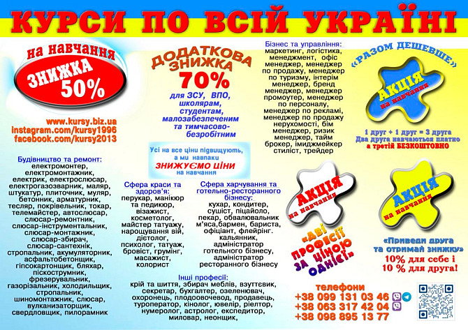 Курси електрик, зварник, маляр, слюсар, плиточник, токар Дніпро - зображення 1