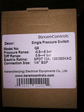 Датчики реле тиску серія Q від компанії Keram Controls & Equipments Co., Ltd. Київ - зображення 3
