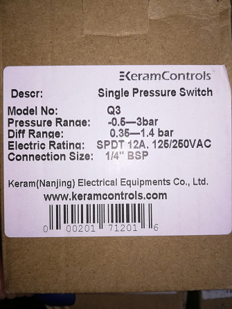 Датчики реле тиску серія Q від компанії Keram Controls & Equipments Co., Ltd. Київ - зображення 4