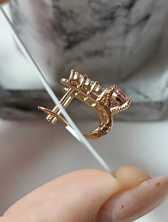 Сережки з камінчиком Б/У xuping (під золото) Кривий Ріг - зображення 3