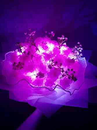 Ніжні рожеві троянди з підсвічуванням з органзи Кривий Ріг